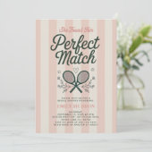 Perfect Match Social Club Tennis Bruiloftsshower Kaart (Staand voorkant)