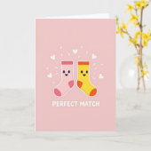 Perfect Match Socks Friend Card Kaart (Gele Bloem)