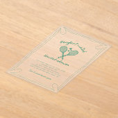 Perfect match tennis acryl vrijgezellenfeest acryl uitnodigingen (Laagn)