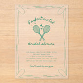 Perfect match tennis acryl vrijgezellenfeest acryl uitnodigingen (Voorkant)