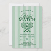 Perfect Match Tennis Bruids Douche Uitnodiging (Voorkant)