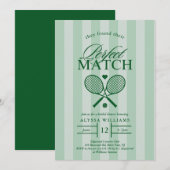 Perfect Match Tennis Bruids Douche Uitnodiging (Voorkant / Achterkant)
