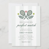 Perfect Match Tennis Bruids Douche Uitnodiging (Voorkant)