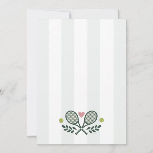 Perfect Match Tennis Bruids Douche Uitnodiging (Achterkant)