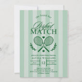 Perfect Match Tennis Bruids Douche Uitnodiging (Voorkant)