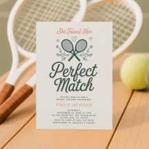 Perfect Match Tennis Bruids Douche Uitnodiging