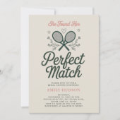 Perfect Match Tennis Bruids Douche Uitnodiging (Voorkant)