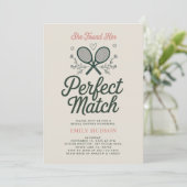 Perfect Match Tennis Bruids Douche Uitnodiging (Staand voorkant)