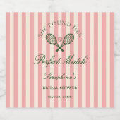 Perfect Match Tennis Bruidsfeest Sparkling Wijnetiket (Enkel label)