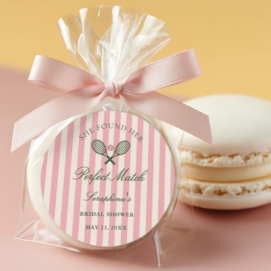 Perfect Match Tennis Bruiloft Shower Ronde Sticker
