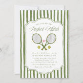 Perfect Match Tennis Bruiloftsfeest Kaart (Voorkant)