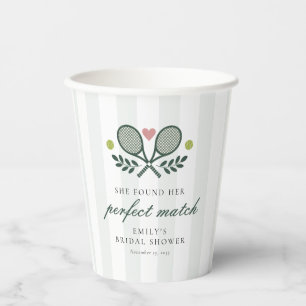 Perfect Match Tennis Bruiloftsfeest Papieren Bekers