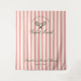 Perfect Match Tennis Bruiloftsshower Achtergrondpa Wandkleed