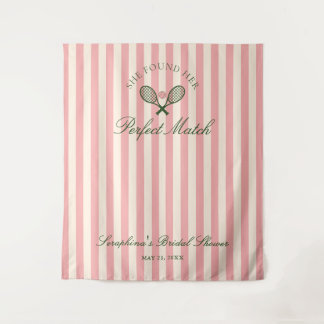 Perfect Match Tennis Bruiloftsshower Achtergrondpa Wandkleed