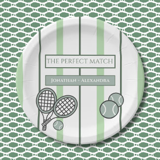 Perfect Match Tennis Couples Bridal Shower Papieren Bordje