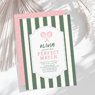Perfect Match Tennis Green Stripes Vrijgezellenfee Kaart