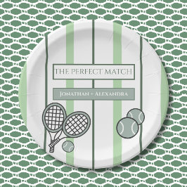 Perfect Match Tennis Koppels Bruidsfeest Papieren Bordje