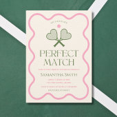 Perfect Match Tennis Roze & Groen Vrijgezellenfees Kaart