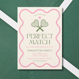 Perfect Match Tennis Roze & Groen Vrijgezellenfees Kaart