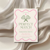 Perfect Match Tennis Roze & Groen Vrijgezellenfees Kaart