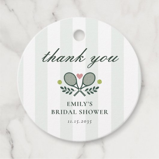 Perfect Match Tennis Vrijgezellenfeest Bedankjes Labels (Voorkant)