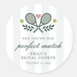Perfect Match Tennis Vrijgezellenfeest Ronde Sticker