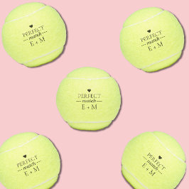 Perfect Match Trouw Huwelijk Koppel Bruiloft Feest Tennisballen