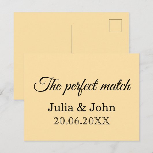 Perfect Match Trouwmatchbox – Premiumeditie Briefkaart (Voorkant / Achterkant)