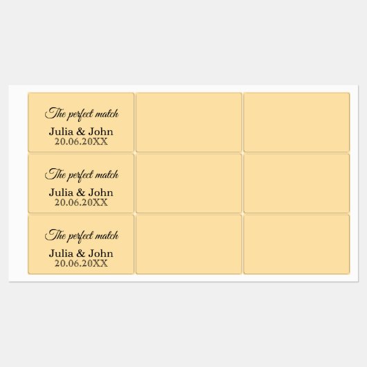 Perfect Match Trouwmatchbox – Premiumeditie Labels (Vel)