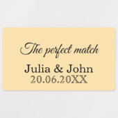 Perfect Match Trouwmatchbox – Premiumeditie Labels (Design 1)