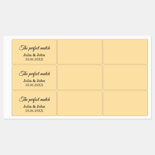 Perfect Match Trouwmatchbox – Premiumeditie Labels (Vel)