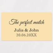 Perfect Match Trouwmatchbox – Premiumeditie Labels (Design 1)