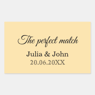 Perfect Match Trouwmatchbox – Premiumeditie Rechthoekige Sticker