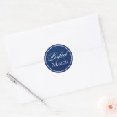 "Perfect Match" Wedding Sticker Blush Pink/Navy (Envelop)