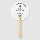 Perfect Match Wedding White Hand Fan Handwaaier (Voorkant)