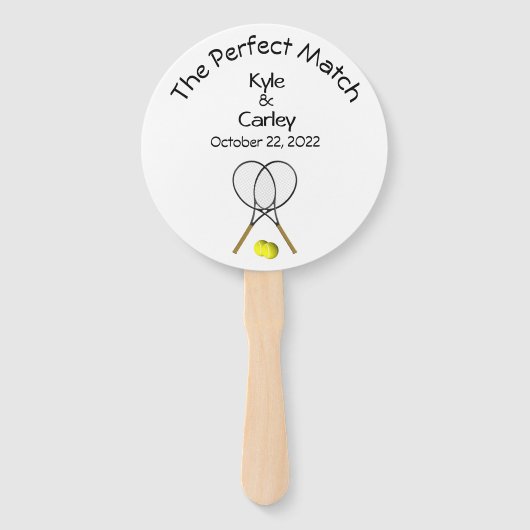 Perfect Match Wedding White Hand Fan Handwaaier (Voorkant)