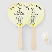 Perfect Match Wedding Yellow Hand Fan Handwaaier (Voorkant en achterkant)