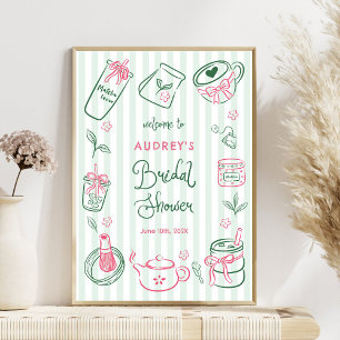 Perfect Matcha Bruiloftsontvangst Groen Welkomstbo Poster