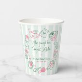 Perfect Matcha Roze en Groene Bruiloftsshower Papi Papieren Bekers (Achterkant)