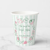 Perfect Matcha Roze en Groene Bruiloftsshower Papi Papieren Bekers (Voorkant)