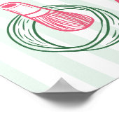 Perfect Matcha Strepen Bruiloft Feest Welkom Bord Poster (Hoek)