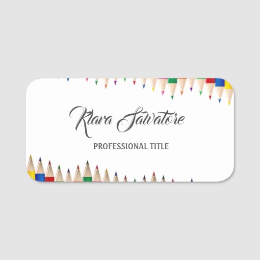 Perfect modern mooi kleverig potlood naamplaatje (Voorkant)