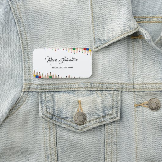 Perfect modern mooi kleverig potlood naamplaatje (In situ)