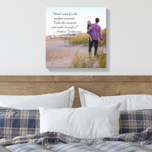 Perfect Moment Quote - Verpakt Canvas (Insitu (Slaapkamer))