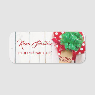 Perfect mooie kerstrode cadeautjes naamplaatje