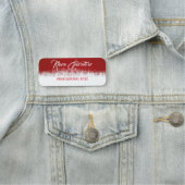 Perfect mooie kerstrode witte sneeuwvlok naamplaatje (In situ)