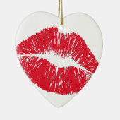 Perfect mooie lippen op een Valentijnsdag boom Keramisch Ornament (Rechts)
