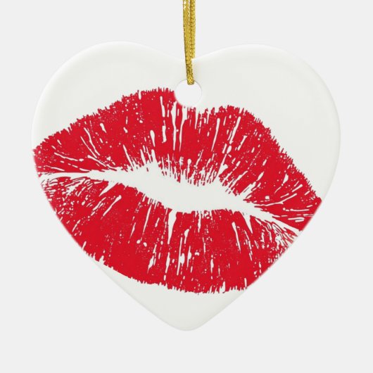 Perfect mooie lippen op een Valentijnsdag boom Keramisch Ornament (Voorkant)