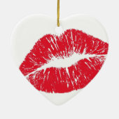 Perfect mooie lippen op een Valentijnsdag boom Keramisch Ornament (Achterkant)
