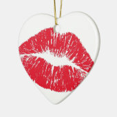 Perfect mooie lippen op een Valentijnsdag boom Keramisch Ornament (Links)